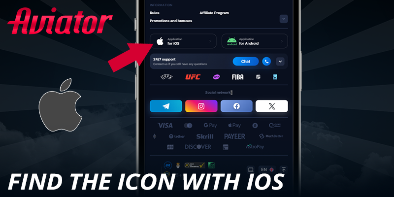 Find the iOS app button