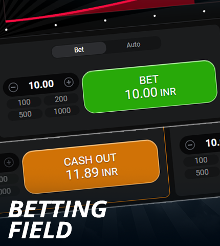 Betting panel in Aviator for Indian players